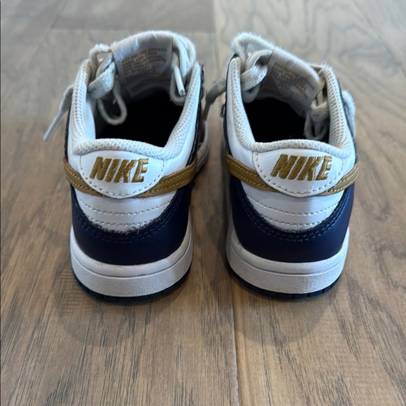 Nike Kids Blue White Gold Dunk Low Sneakers 11c - Picture 4 of 9